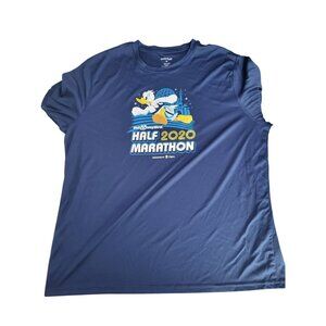 RUN DISNEY Half Marathan 2020 Donald Duck WDW Long Sleeve Blue Shirt SZ XL